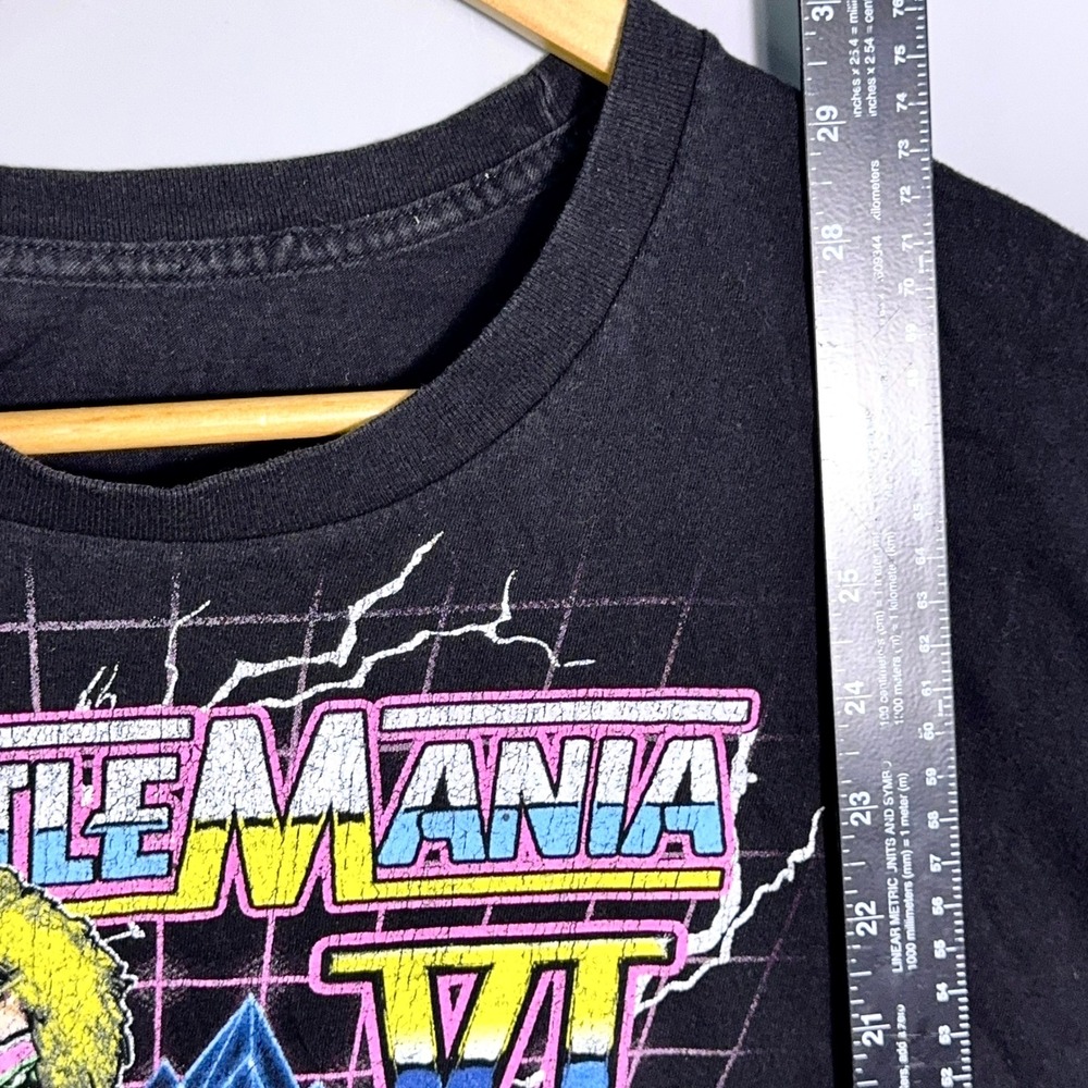 WWE Wrestlemania VI T-shirt Mens Size 2XL Ultimate Warrior Randy Savage Black - Picture 6 of 9
